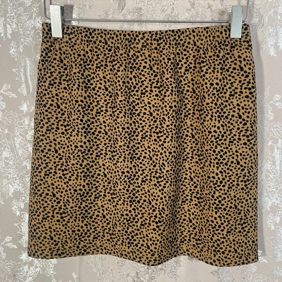 Shein Cheetah Print Black and Tan Brown Spotted Animal Print Mini Skirt Size M - Picture 3 of 4